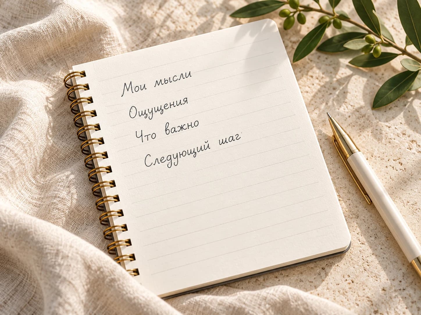 Блокнот для мыслей и наблюдений во время встречи